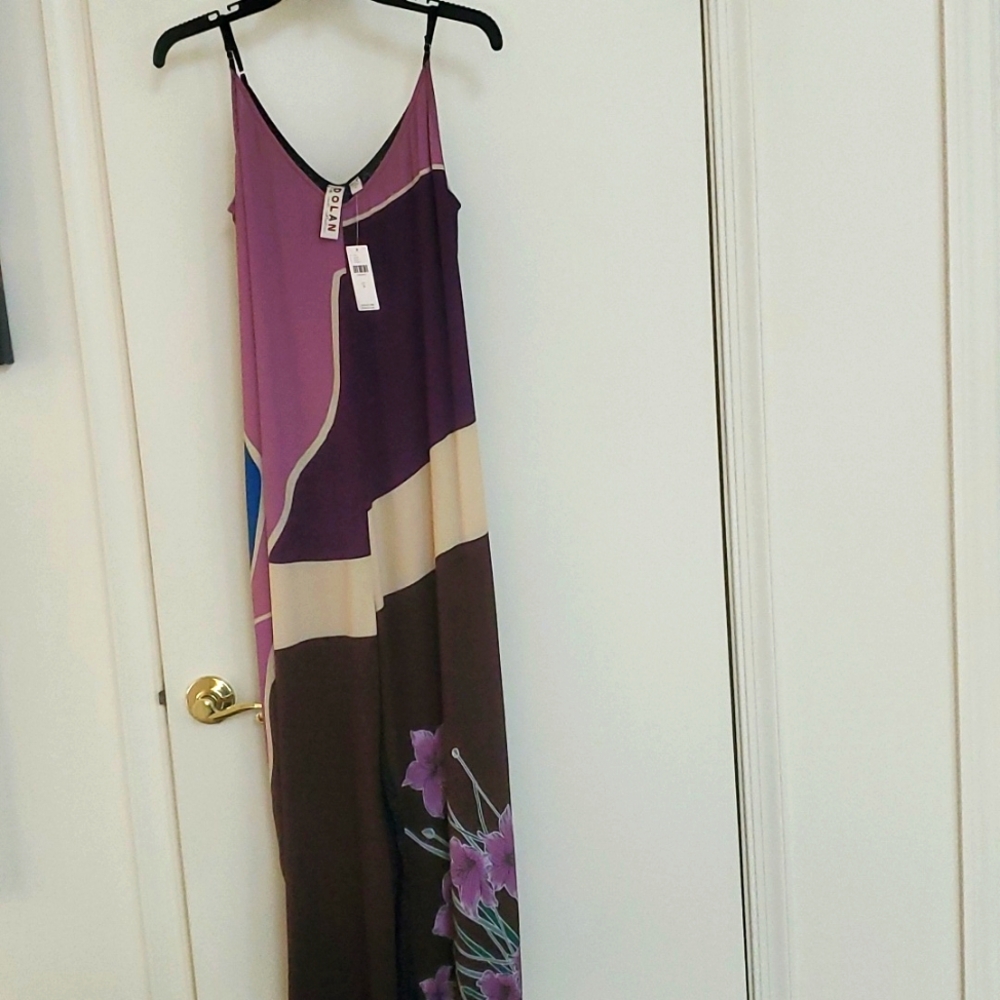 BNWT Anthropologie jumpsuit in mauve beige wine & teal SMALL reg